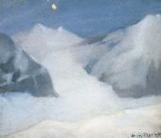 William Stott of Oldham Mountain Peak by Moonlight oil
